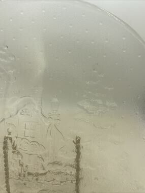 Libbey Embossed Clear Glass Holiday Serving Platter 12.75” Christmas Scene